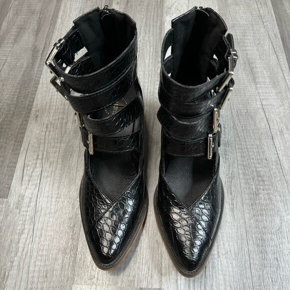 Buckle ARider Eleven Croco Heeled Ankle Closed Toe Sandel Boot Western Size 6 - Picture 4 of 10